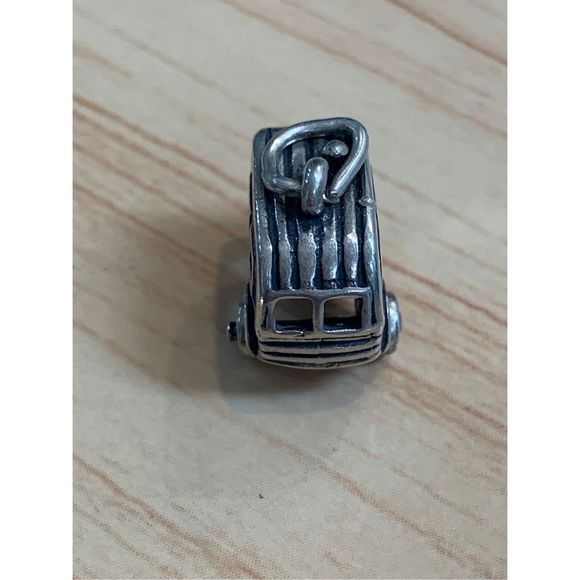 Vintage Travel Trailer Sterling Silver Jewelry Charm #camping #trailer - Picture 4 of 5